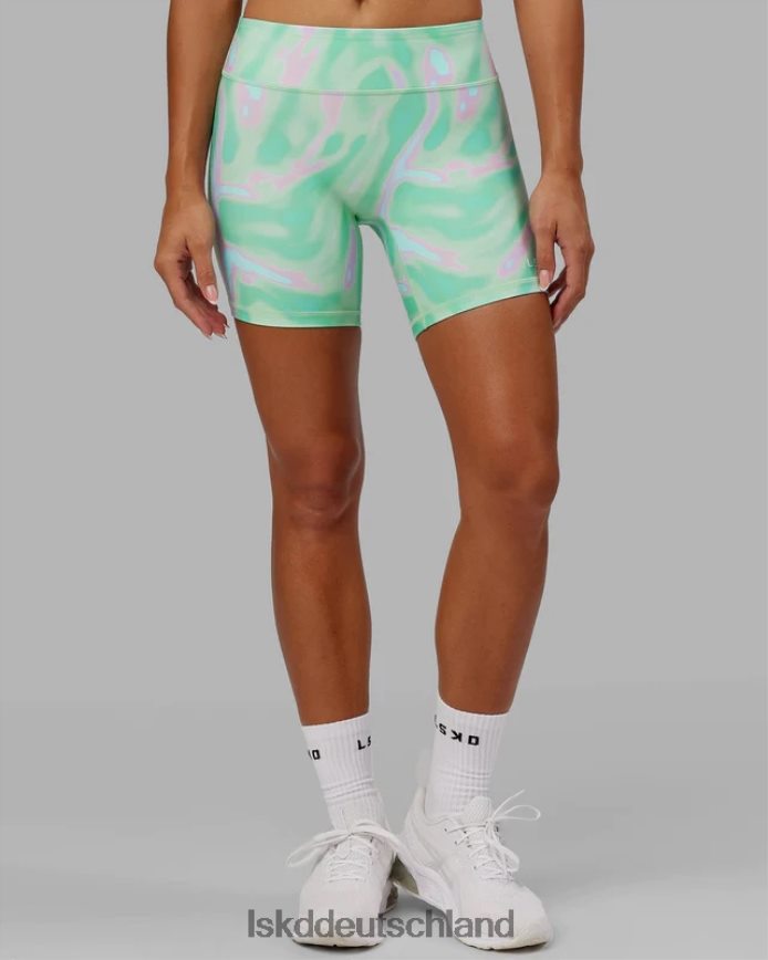 Frauen LSKD Rxd mittellange Fahrradshorts – Euphoria Print-Teal Bekleidung VD2NLV641