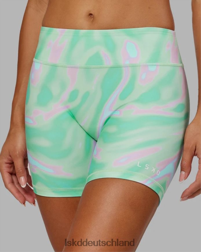 Frauen LSKD Rxd mittellange Fahrradshorts – Euphoria Print-Teal Bekleidung VD2NLV641