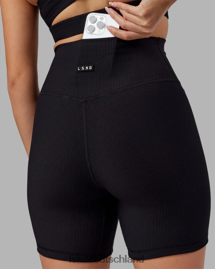 Frauen LSKD Strike gerippte mittellange Shorts – schwarz Bekleidung VD2NLV618
