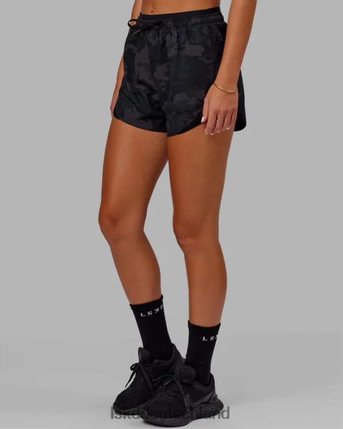 Frauen LSKD dynamische Laufshorts – schwarzes Tarnmuster Bekleidung VD2NLV776