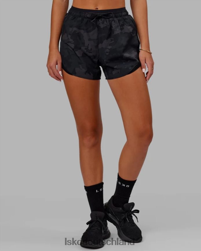 Frauen LSKD dynamische Laufshorts – schwarzes Tarnmuster Bekleidung VD2NLV776
