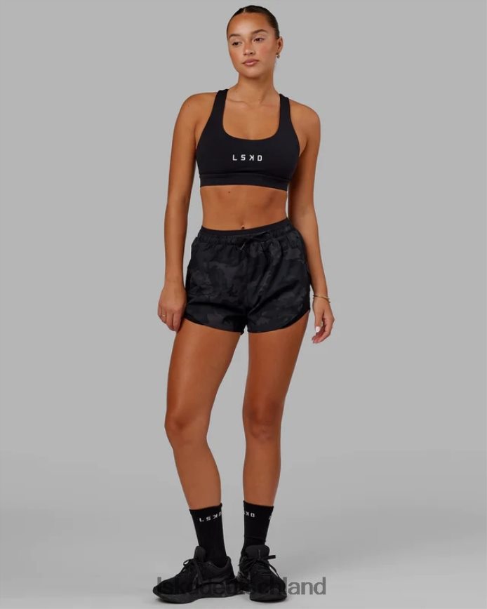 Frauen LSKD dynamische Laufshorts – schwarzes Tarnmuster Bekleidung VD2NLV776