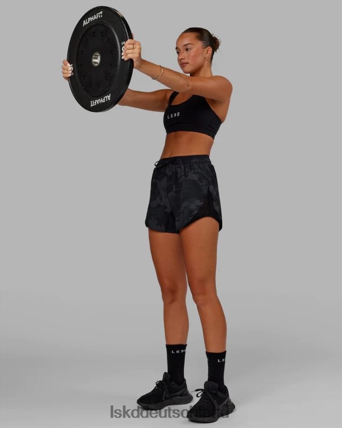 Frauen LSKD dynamische Laufshorts – schwarzes Tarnmuster Bekleidung VD2NLV776