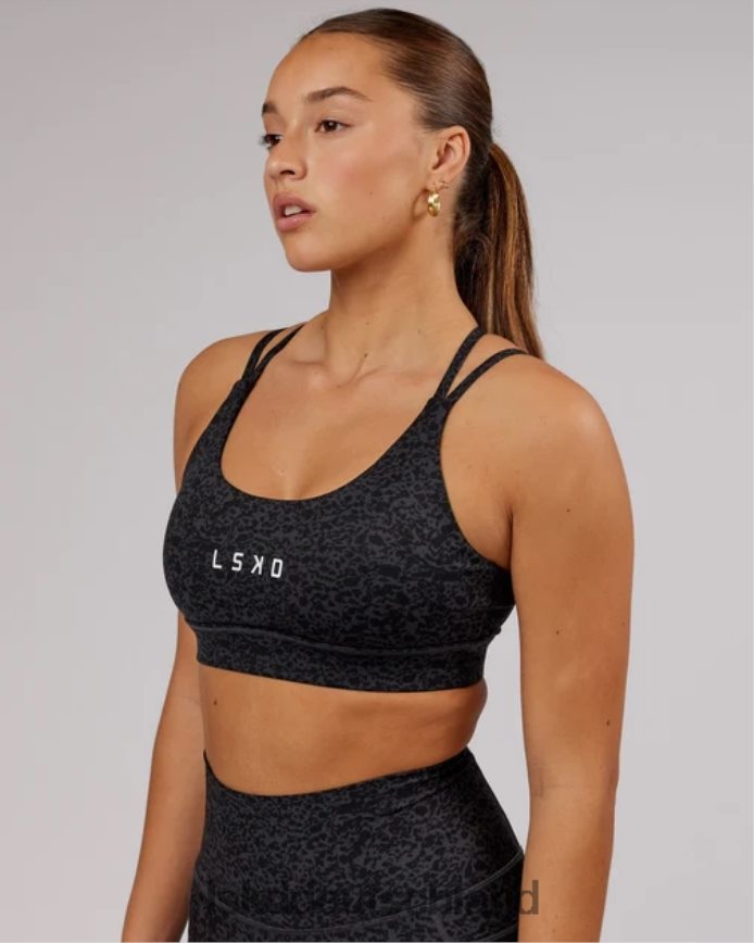 Frauen LSKD Bridge-Sport-BH – schwarze Radierung Bekleidung VD2NLV100