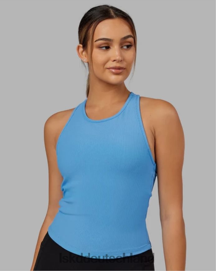 Frauen LSKD Flow geripptes Hebe-BH-Performance-Tanktop – Azurblau Bekleidung VD2NLV149