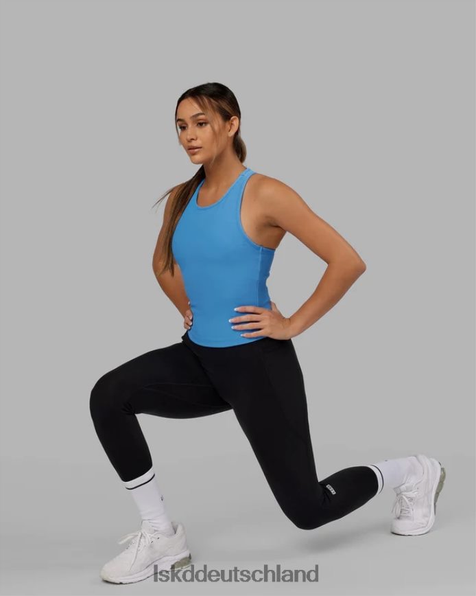 Frauen LSKD Flow geripptes Hebe-BH-Performance-Tanktop – Azurblau Bekleidung VD2NLV149