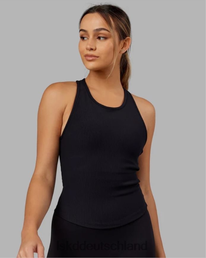 Frauen LSKD Flow geripptes Hebe-BH-Performance-Tanktop – Schwarz Bekleidung VD2NLV125