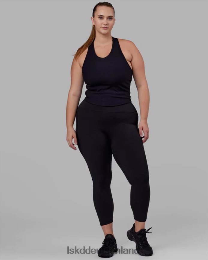 Frauen LSKD Flow geripptes Hebe-BH-Performance-Tanktop – Schwarz Bekleidung VD2NLV125