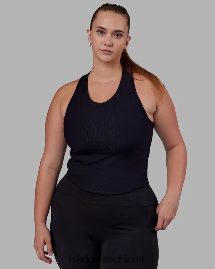 Frauen LSKD Flow geripptes Hebe-BH-Performance-Tanktop – Schwarz Bekleidung VD2NLV125