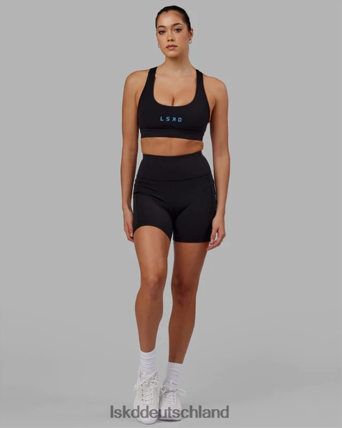 Frauen LSKD Rep Sport-BH kleines Logo - Schwarz-Azurblau Bekleidung VD2NLV35