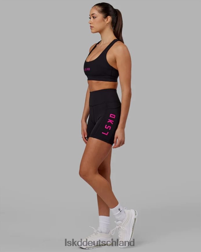 Frauen LSKD Rep Sport-BH kleines Logo - Schwarz-Neon-Magenta Bekleidung VD2NLV34