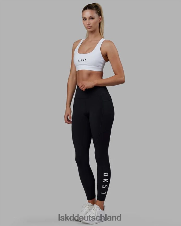 Frauen LSKD Rep Sport-BH kleines Logo - weiß-schwarz Bekleidung VD2NLV32