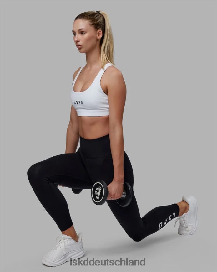 Frauen LSKD Rep Sport-BH kleines Logo - weiß-schwarz Bekleidung VD2NLV32