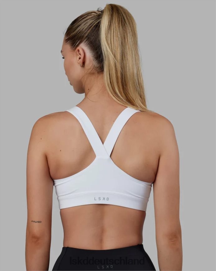 Frauen LSKD Rep Sport-BH kleines Logo - weiß-schwarz Bekleidung VD2NLV32