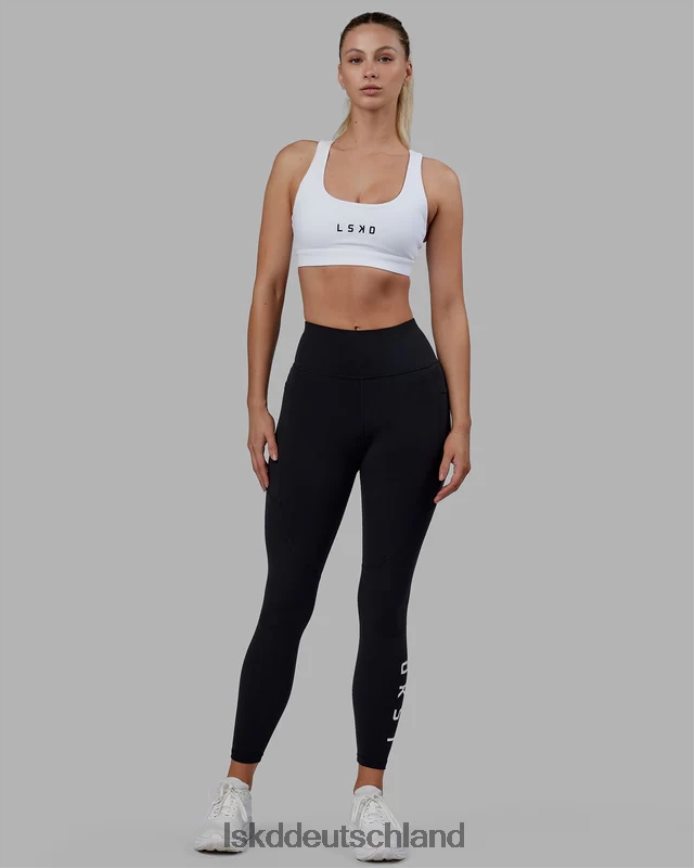 Frauen LSKD Rep Sport-BH kleines Logo - weiß-schwarz Bekleidung VD2NLV32