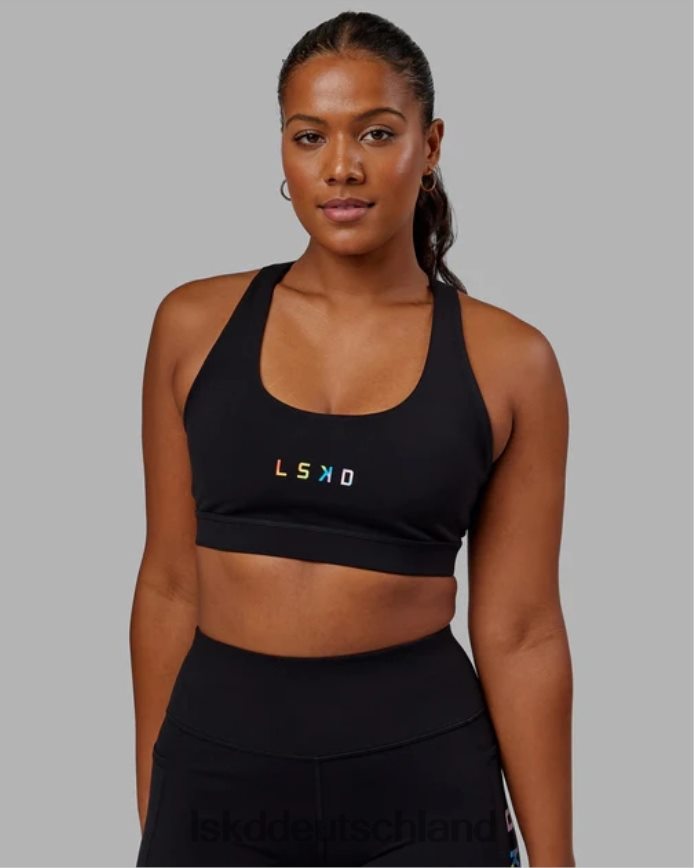 Frauen LSKD Rep-Sport-BH mit kleinem Logo – Pride-Schwarz Bekleidung VD2NLV16
