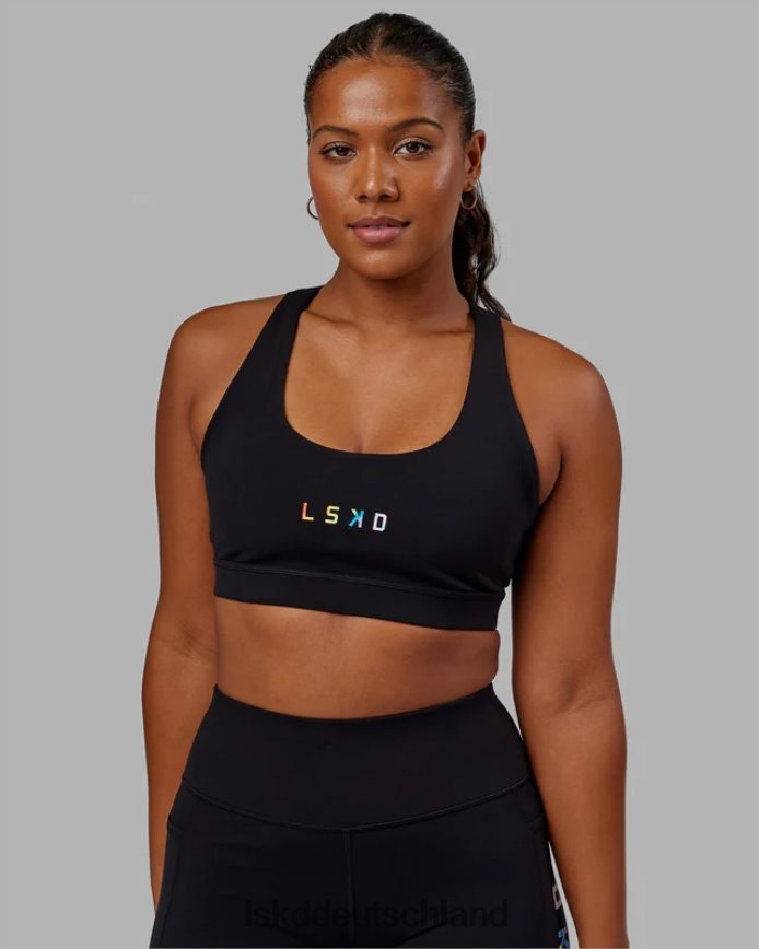 Frauen LSKD Rep-Sport-BH mit kleinem Logo – Pride-Schwarz Bekleidung VD2NLV16