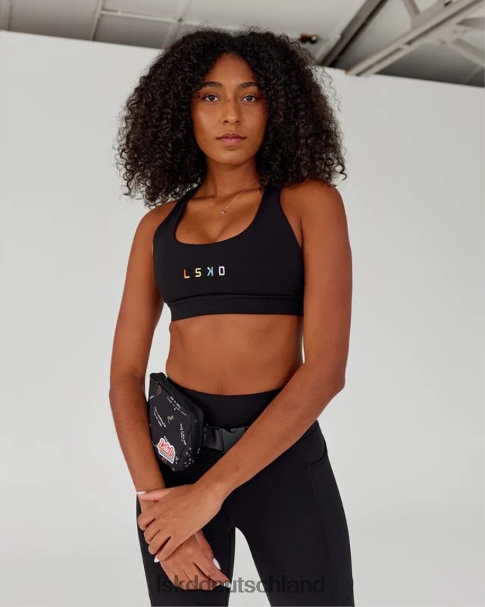 Frauen LSKD Rep-Sport-BH mit kleinem Logo – Pride-Schwarz Bekleidung VD2NLV16