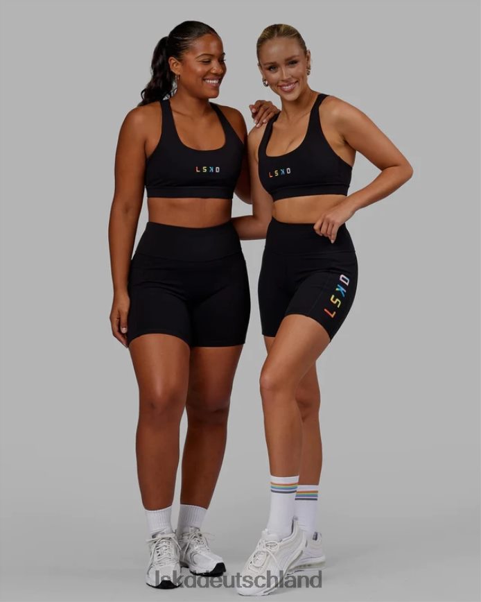 Frauen LSKD Rep-Sport-BH mit kleinem Logo – Pride-Schwarz Bekleidung VD2NLV16