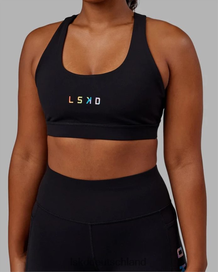 Frauen LSKD Rep-Sport-BH mit kleinem Logo – Pride-Schwarz Bekleidung VD2NLV16