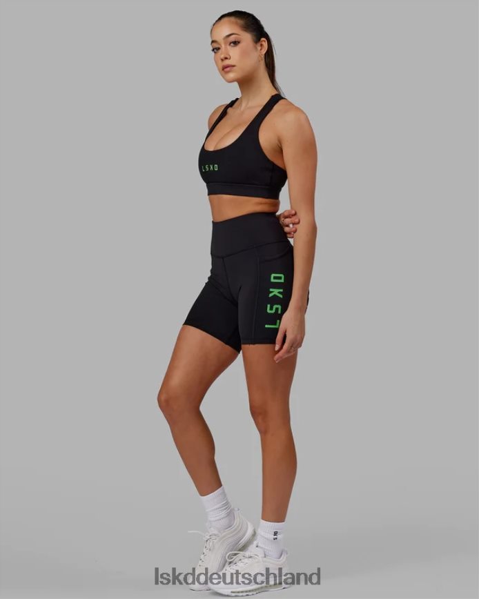 Frauen LSKD Rep-Sport-BH mit kleinem Logo – Schwarz-Apfelmint Bekleidung VD2NLV33