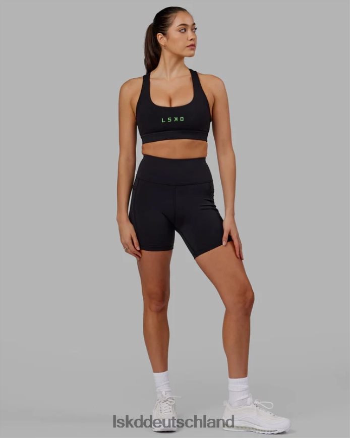 Frauen LSKD Rep-Sport-BH mit kleinem Logo – Schwarz-Apfelmint Bekleidung VD2NLV33