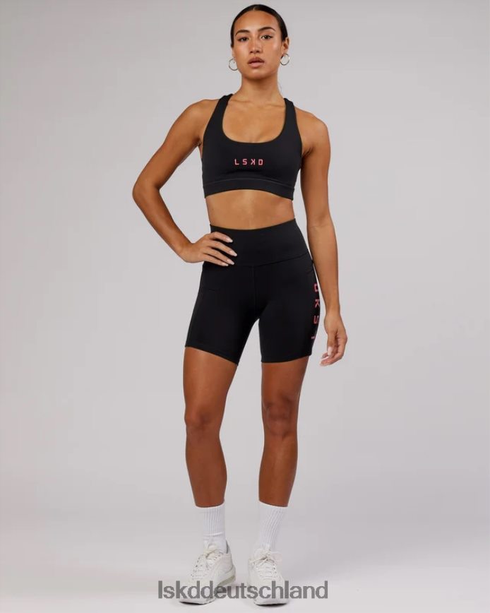 Frauen LSKD Rep-Sport-BH mit kleinem Logo – Schwarz-Flamingo Bekleidung VD2NLV82