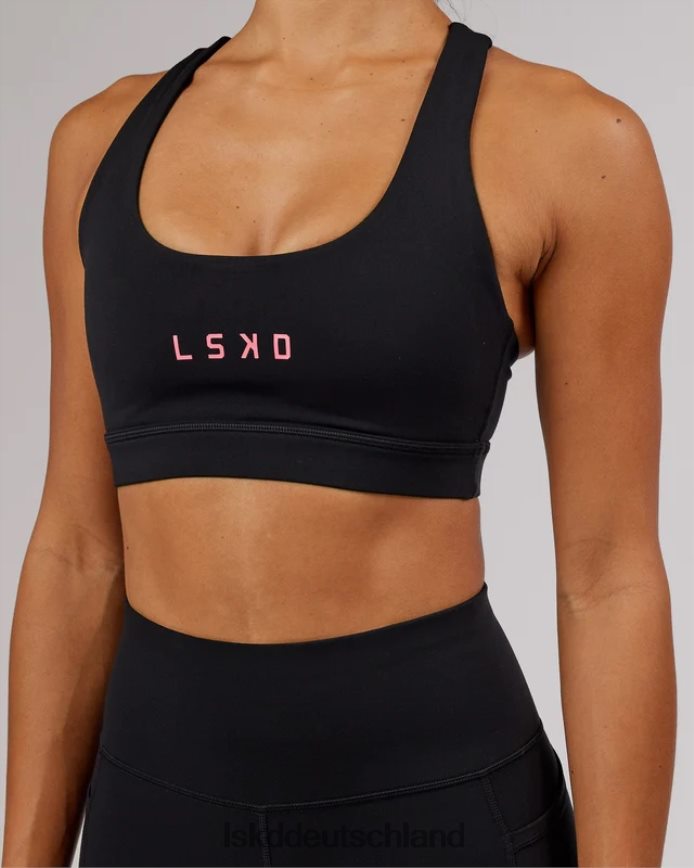 Frauen LSKD Rep-Sport-BH mit kleinem Logo – Schwarz-Flamingo Bekleidung VD2NLV82