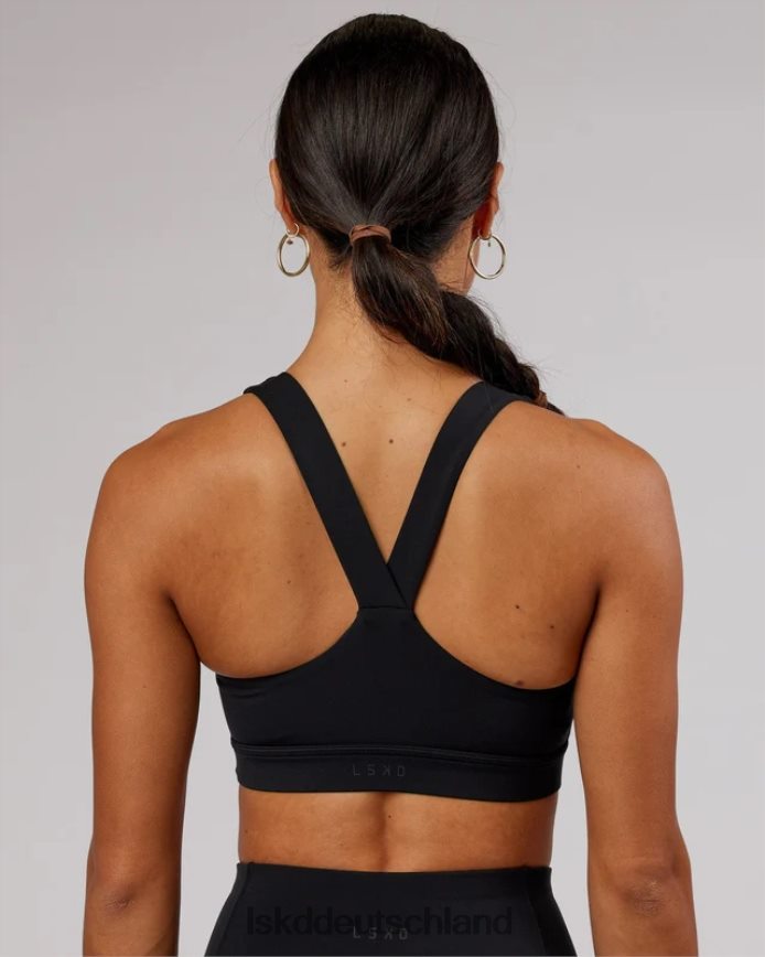 Frauen LSKD Rep-Sport-BH mit kleinem Logo – Schwarz-Flamingo Bekleidung VD2NLV82
