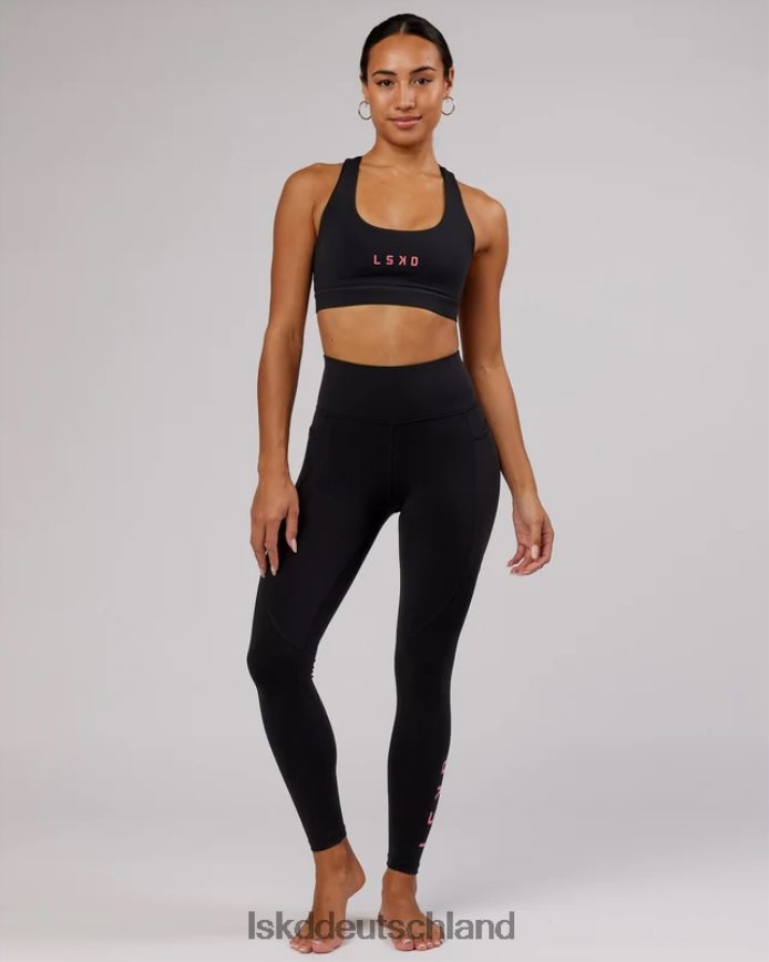 Frauen LSKD Rep-Sport-BH mit kleinem Logo – Schwarz-Flamingo Bekleidung VD2NLV82