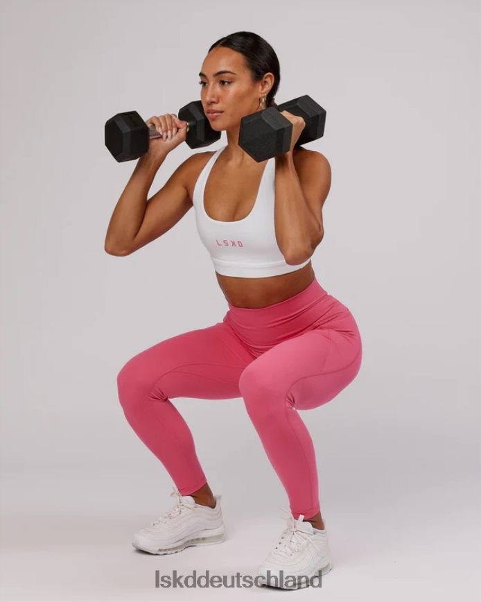 Frauen LSKD Rep-Sport-BH mit kleinem Logo – Weiß-Flamingo Bekleidung VD2NLV83