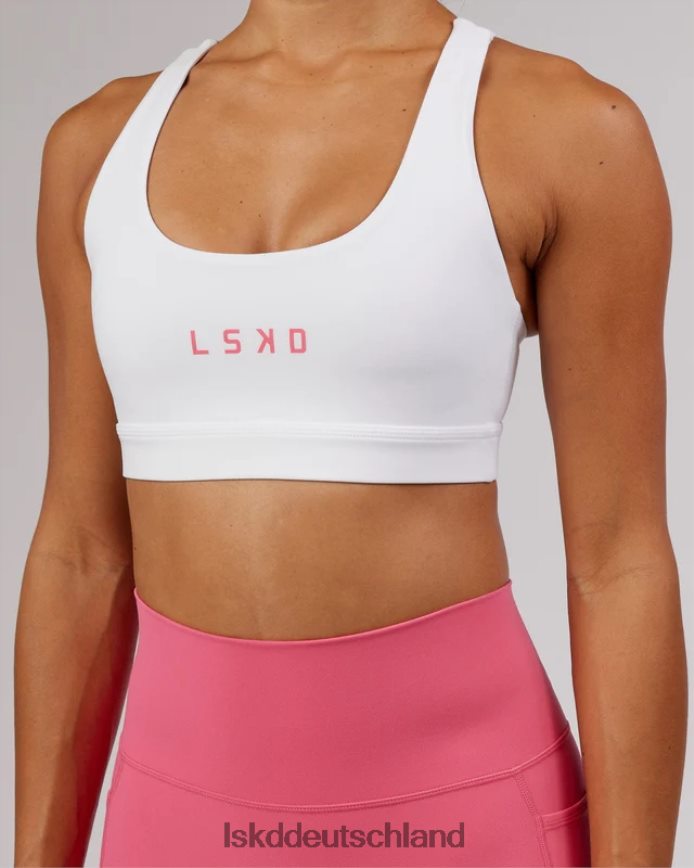 Frauen LSKD Rep-Sport-BH mit kleinem Logo – Weiß-Flamingo Bekleidung VD2NLV83