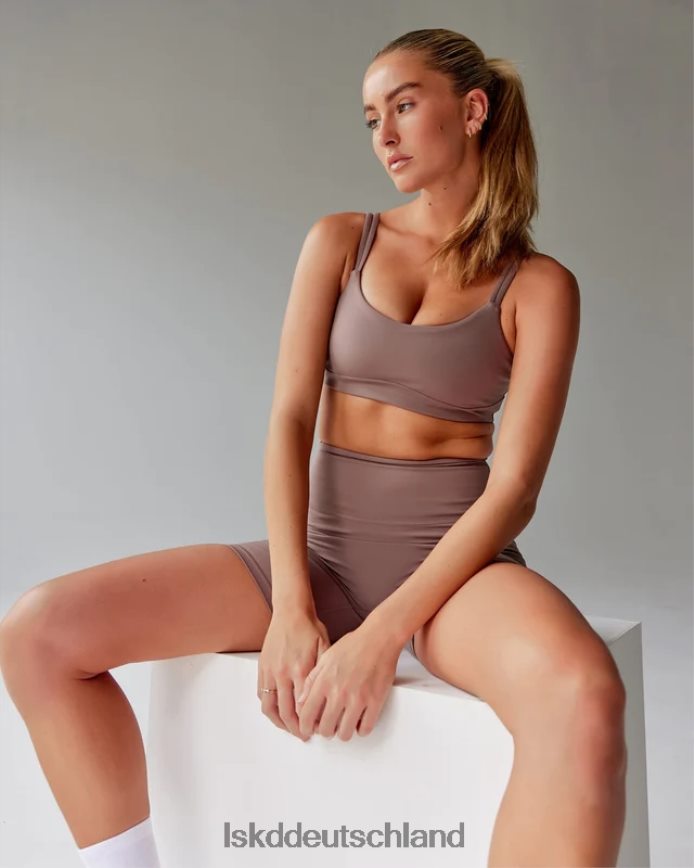 Frauen LSKD Strukturierter Sport-BH – tiefes Taupe Bekleidung VD2NLV51