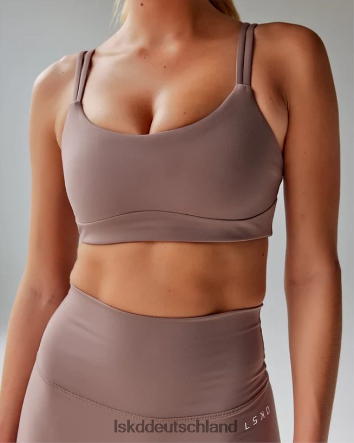 Frauen LSKD Strukturierter Sport-BH – tiefes Taupe Bekleidung VD2NLV51