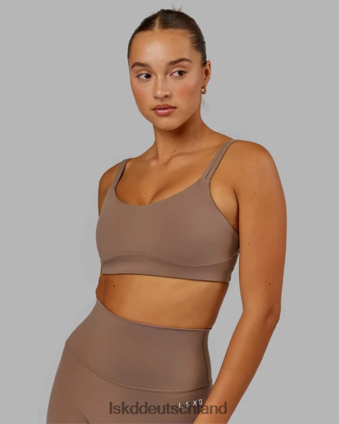 Frauen LSKD Strukturierter Sport-BH – tiefes Taupe Bekleidung VD2NLV51
