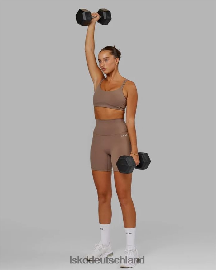 Frauen LSKD Strukturierter Sport-BH – tiefes Taupe Bekleidung VD2NLV51
