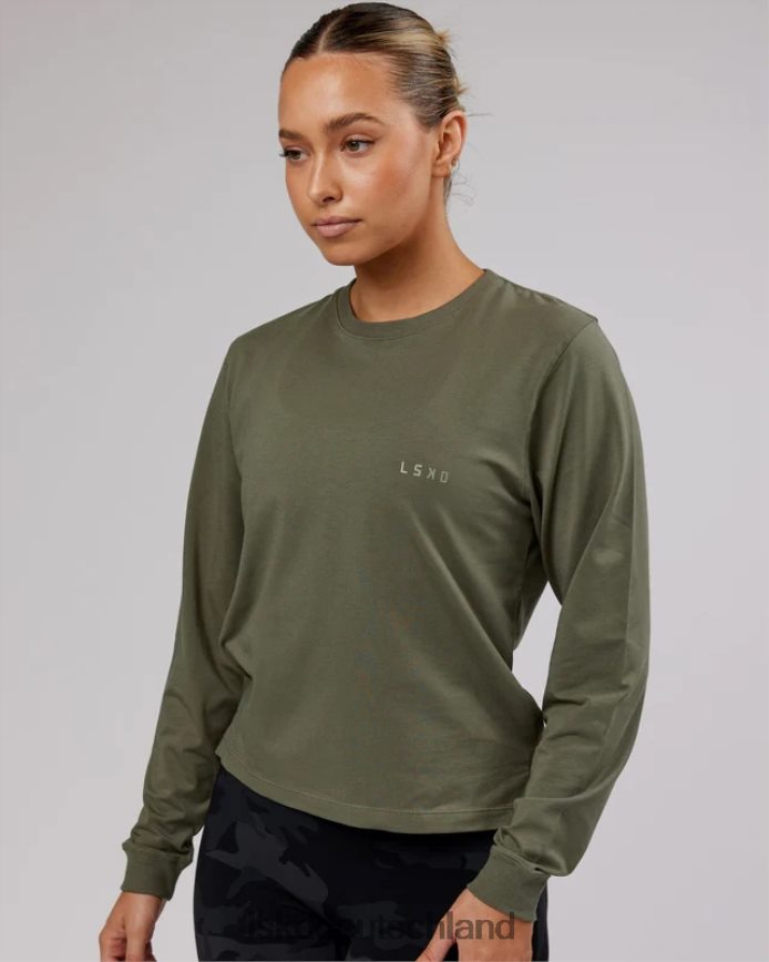 Frauen LSKD Deluxe Pimaflx LS-T-Shirt – Olive Fade Bekleidung VD2NLV294