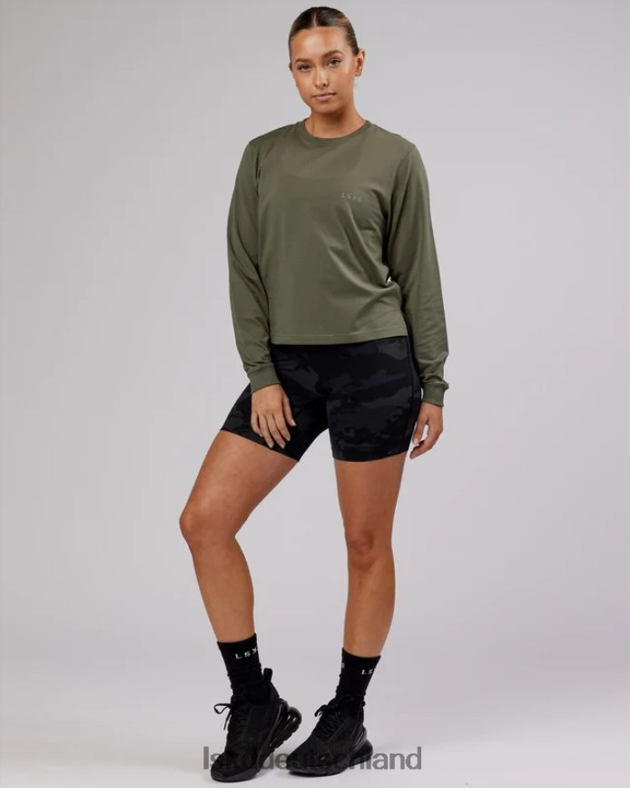 Frauen LSKD Deluxe Pimaflx LS-T-Shirt – Olive Fade Bekleidung VD2NLV294