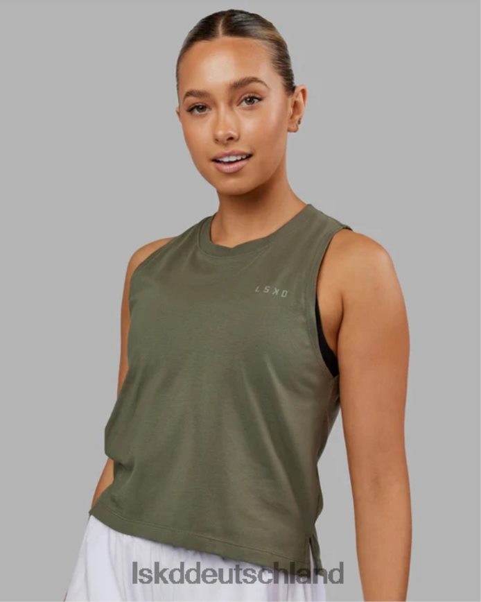 Frauen LSKD Deluxe-Pimaflx-Tanktop – olivfarben Bekleidung VD2NLV184