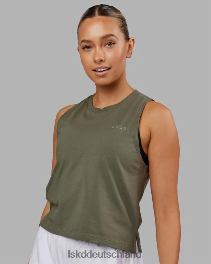 Frauen LSKD Deluxe-Pimaflx-Tanktop – olivfarben Bekleidung VD2NLV184