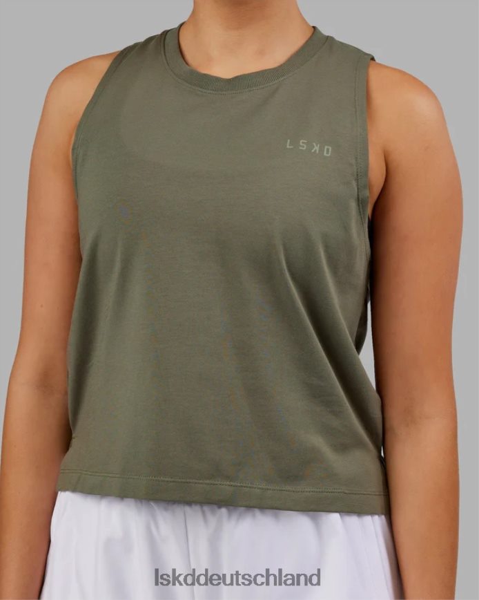 Frauen LSKD Deluxe-Pimaflx-Tanktop – olivfarben Bekleidung VD2NLV184