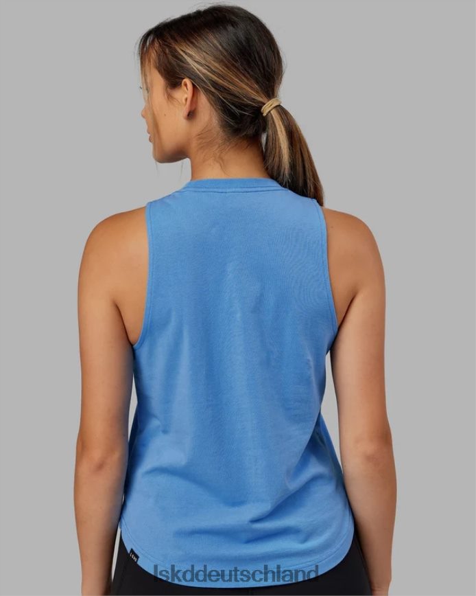 Frauen LSKD Erweitern Sie das Flxcotton-Tanktop - Azurblau-Weiß Bekleidung VD2NLV159