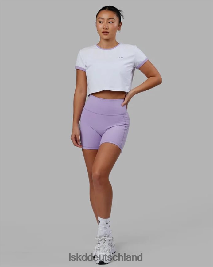 Frauen LSKD Excel-Ringer-T-Shirt – weiß-blasslila Bekleidung VD2NLV236