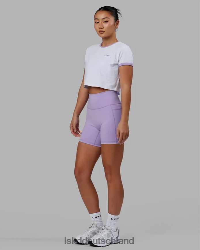 Frauen LSKD Excel-Ringer-T-Shirt – weiß-blasslila Bekleidung VD2NLV236