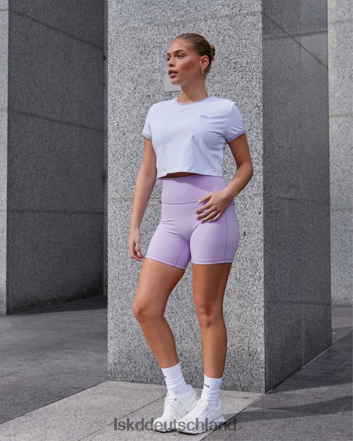 Frauen LSKD Excel-Ringer-T-Shirt – weiß-blasslila Bekleidung VD2NLV236