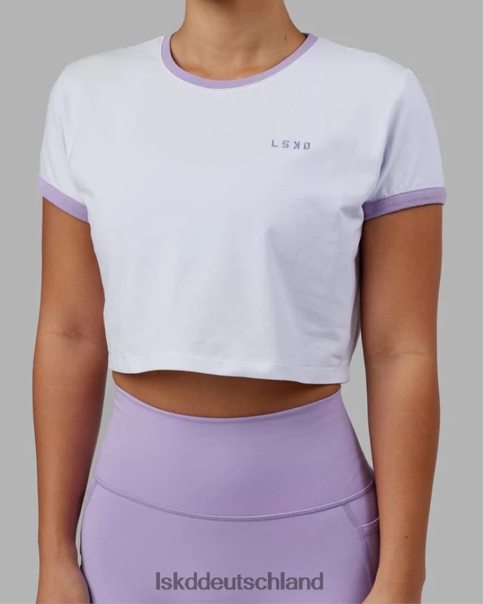 Frauen LSKD Excel-Ringer-T-Shirt – weiß-blasslila Bekleidung VD2NLV236