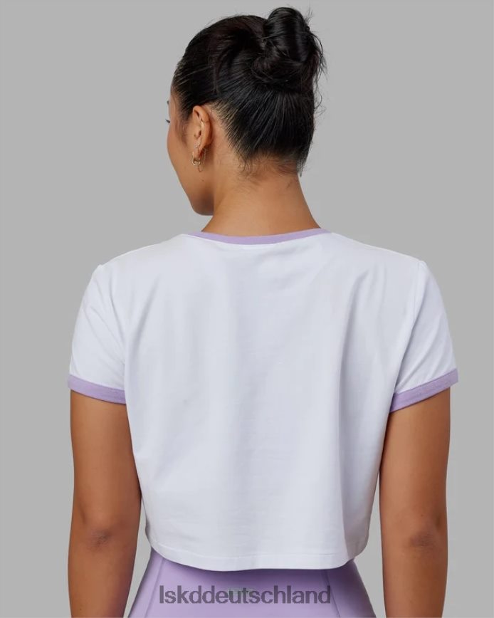 Frauen LSKD Excel-Ringer-T-Shirt – weiß-blasslila Bekleidung VD2NLV236