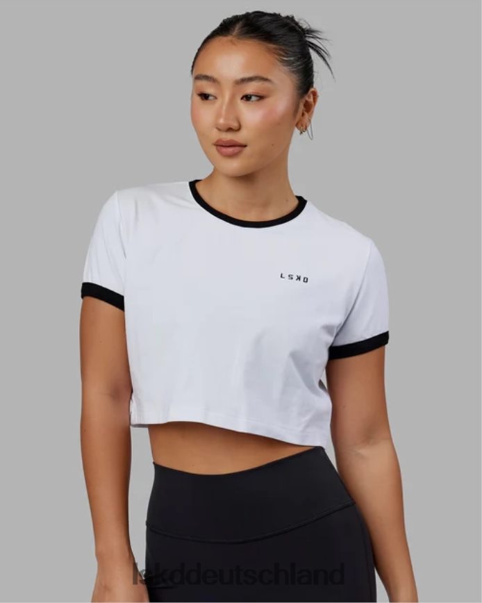 Frauen LSKD Excel-Ringer-T-Shirt – weiß-schwarz Bekleidung VD2NLV242