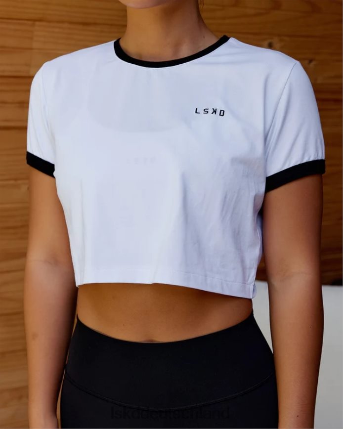 Frauen LSKD Excel-Ringer-T-Shirt – weiß-schwarz Bekleidung VD2NLV242