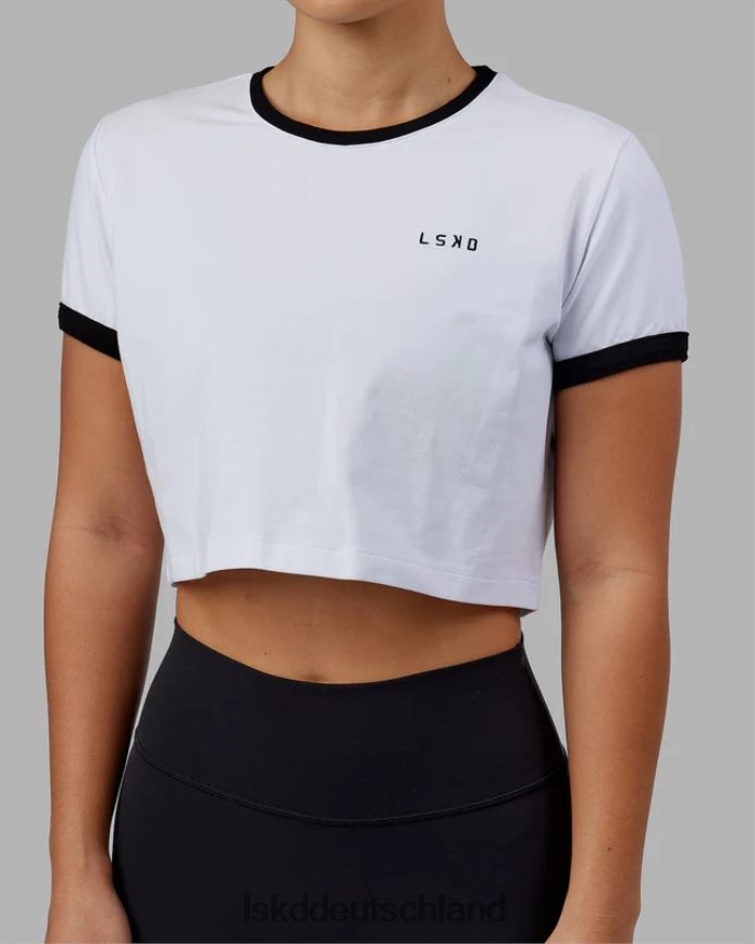 Frauen LSKD Excel-Ringer-T-Shirt – weiß-schwarz Bekleidung VD2NLV242